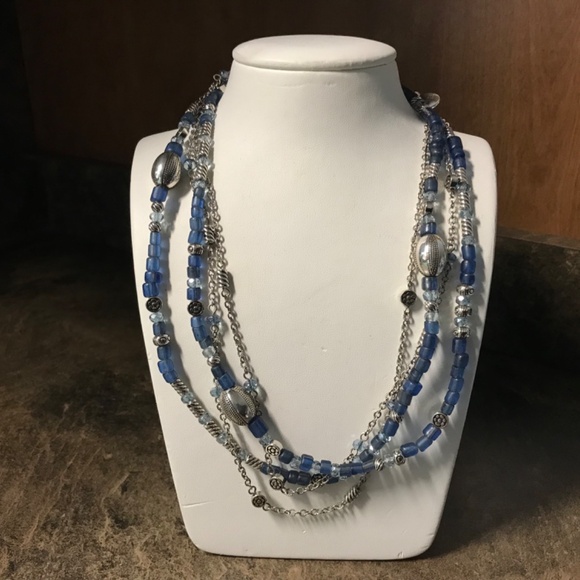 Brighton Deja Vu Blue Double Strand Long Necklace - Picture 2 of 4